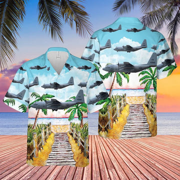Us Navy Hawaiian Shirt, US Navy Lockheed C-130T Hercules Hawaiian Shirt, Military Hawaiian Shirt