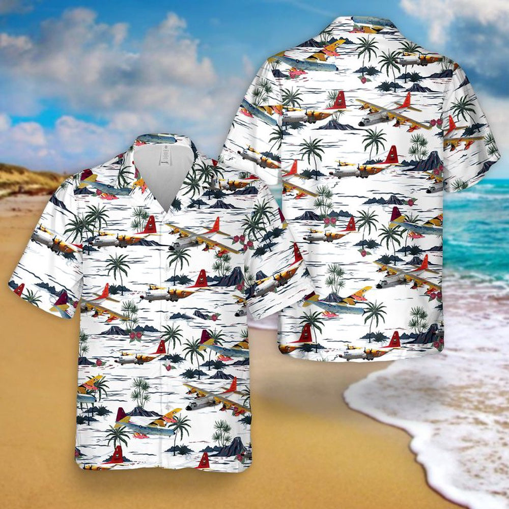 Us Navy Hawaiian Shirt, US Navy Lockheed DC-130 Hawaiian Shirt, Military Hawaiian Shirt