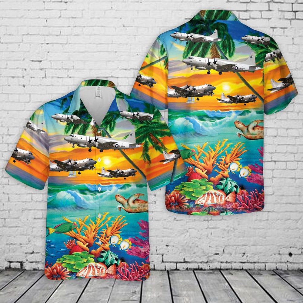 Us Navy Hawaiian Shirt, US Navy Lockheed EP-3E ARIES II Hawaiian Shirt, Military Hawaiian Shirt