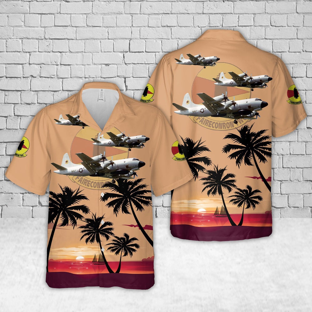 Us Navy Hawaiian Shirt, US Navy Lockheed EP-3E Orion (ARIES) Of VQ-2 Hawaiian Shirt, Military Hawaiian Shirt