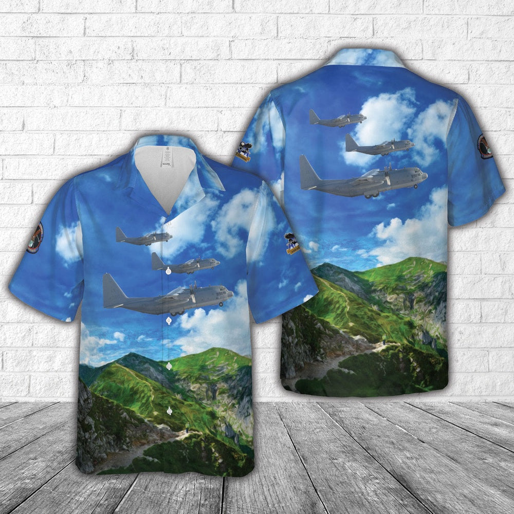 Us Navy Hawaiian Shirt, US Navy Lockheed KC-130T Hercules - VR-53 'Capital Express' Hawaiian Shirt, Military Hawaiian Shirt