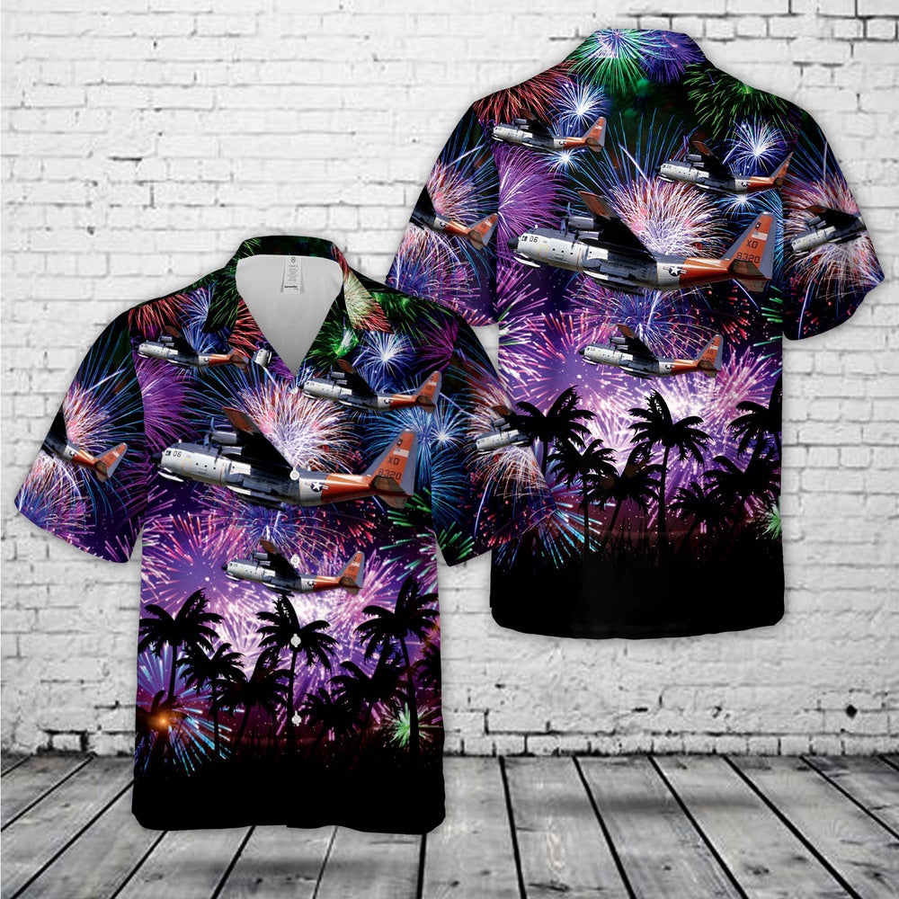 Us Navy Hawaiian Shirt, US Navy Lockheed LC-130F Hercules (L-282), 4th Of July Hawaiian Shirt, Military Hawaiian Shirt