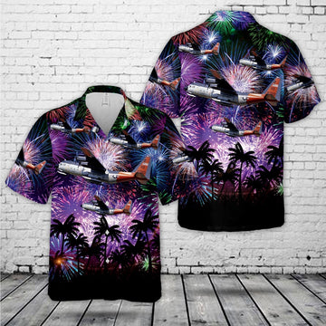 Us Navy Hawaiian Shirt, US Navy Lockheed LC-130F Hercules (L-282), 4th Of July Hawaiian Shirt, Military Hawaiian Shirt