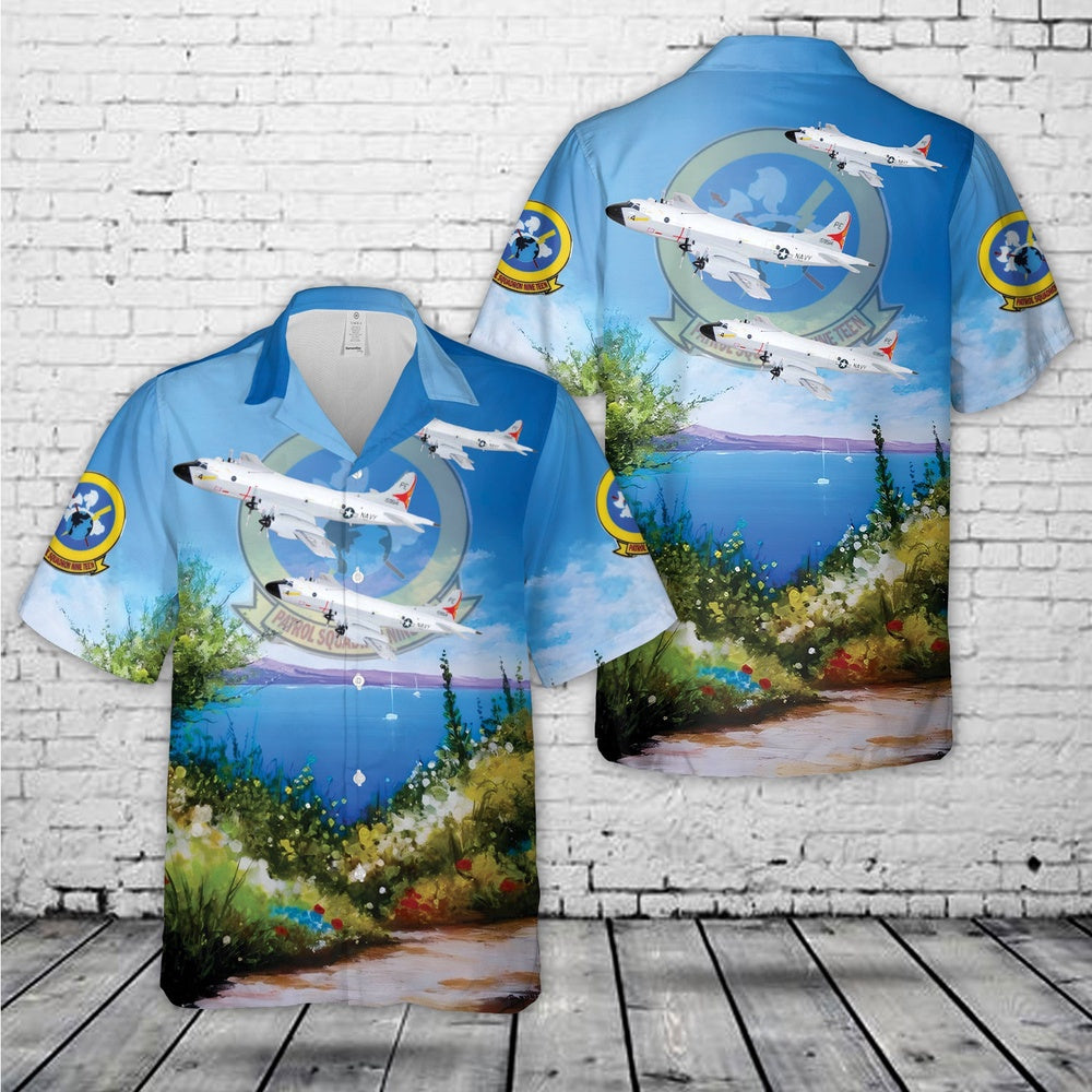 Us Navy Hawaiian Shirt, US Navy Lockheed Martin P-3C Orion, VP-19 Big Red (159514) 1972 Hawaiian Shirt, Military Hawaiian Shirt