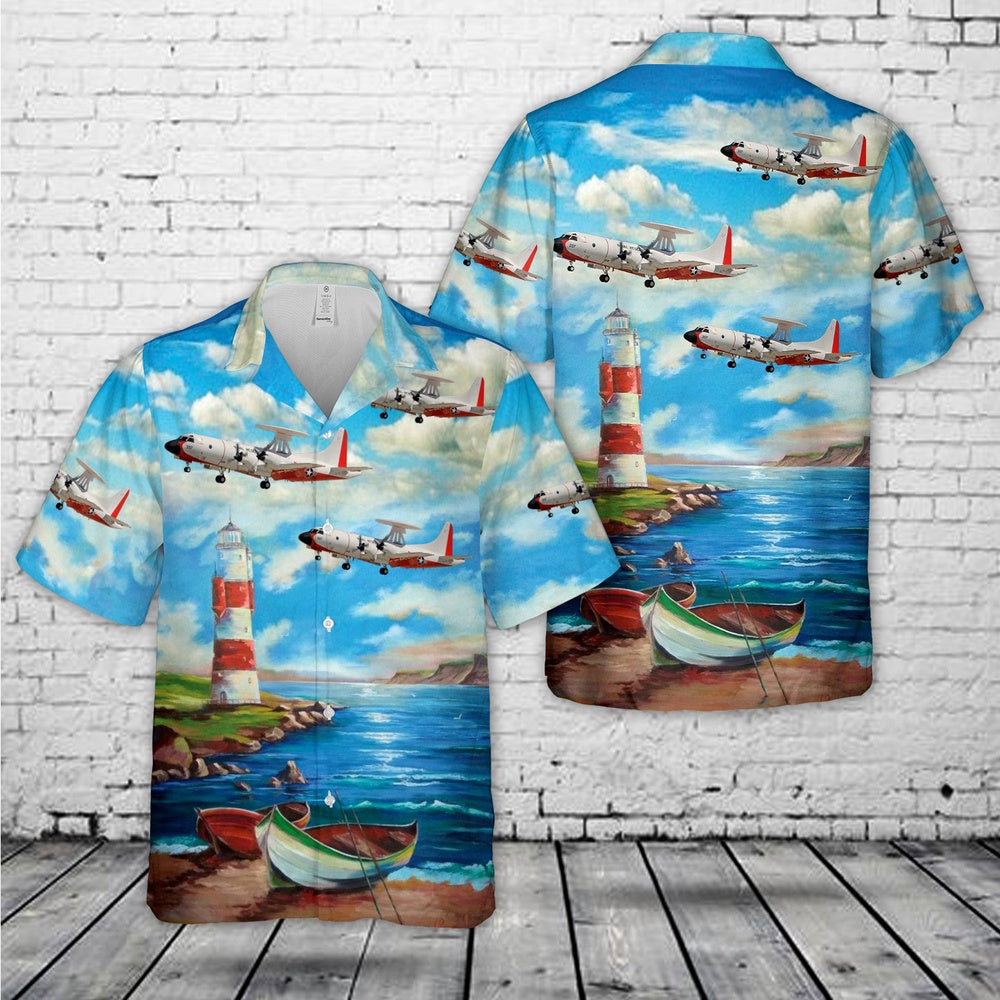 Us Navy Hawaiian Shirt, US Navy Lockheed NP-3C Orion Hawaiian Shirt, Military Hawaiian Shirt