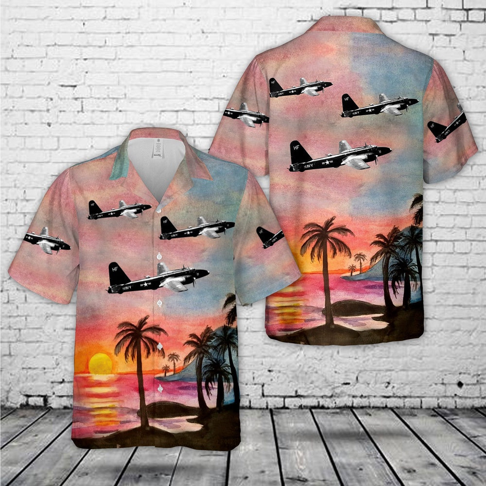 Us Navy Hawaiian Shirt, US Navy Lockheed P2V-2 Neptune of patrol squadron VP-18 Flying Phantoms Hawaiian Shirt