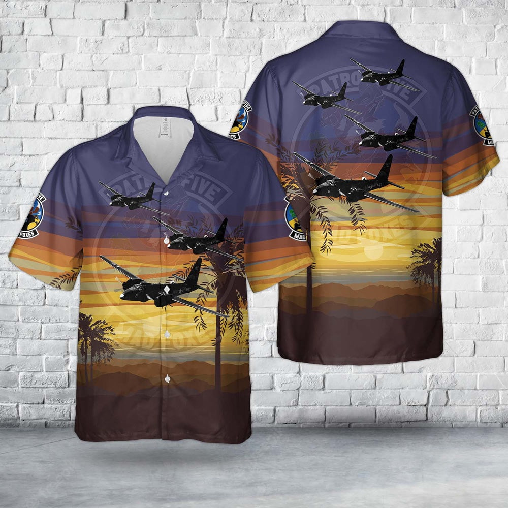 Us Navy Hawaiian Shirt, US Navy Lockheed P2V-3 Neptune of patrol squadron VP-5 Mad Foxes Hawaiian Shirt
