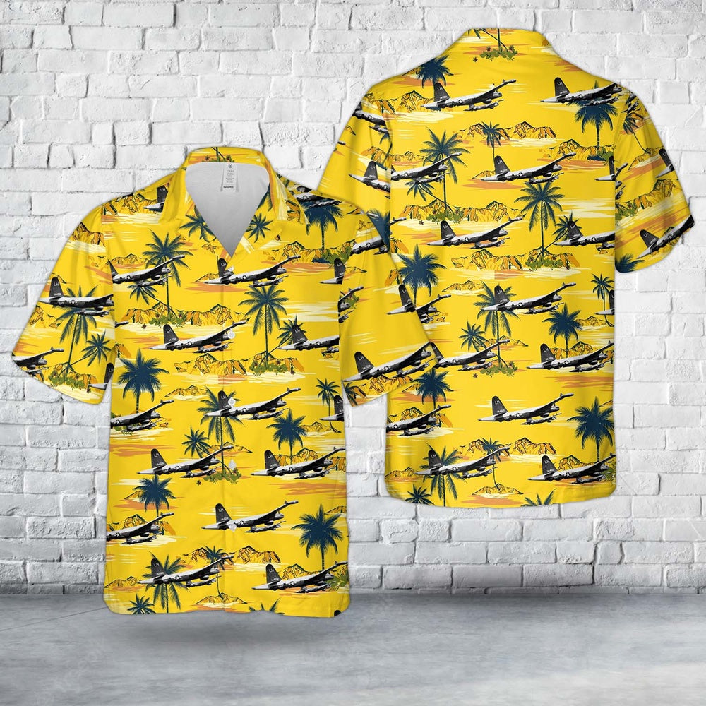 Us Navy Hawaiian Shirt, US Navy Lockheed SP-2H Neptune (BuNo 144681, 143172) form Patrol Squadron 21 (VP-21) Black Jacks Hawaiian Shirt