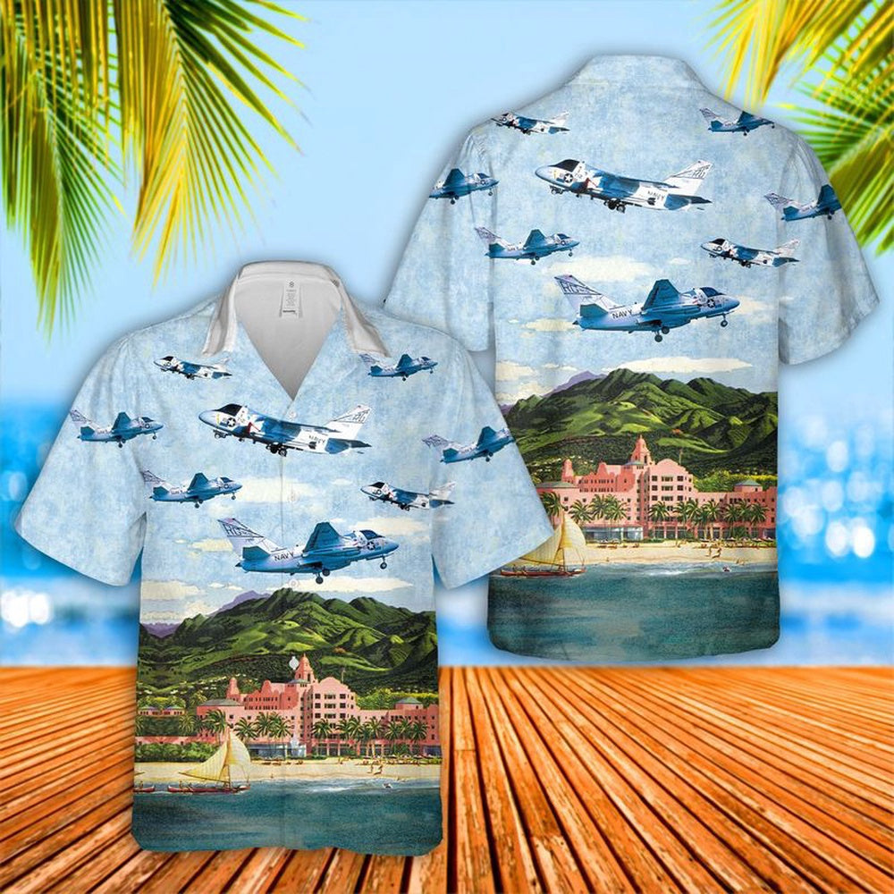 Us Navy Hawaiian Shirt, US Navy Lockheed US-3A Viking COD VRC-50 Hawaiian Shirt, Military Hawaiian Shirt