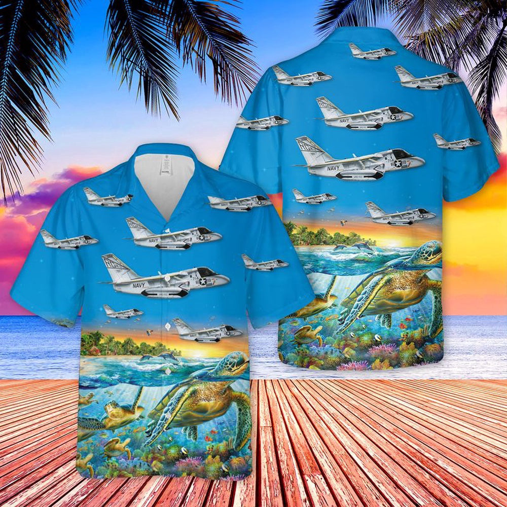 Us Navy Hawaiian Shirt, US Navy Lockheed US-3A Viking Of VRC-50 Hawaiian Shirt, Military Hawaiian Shirt