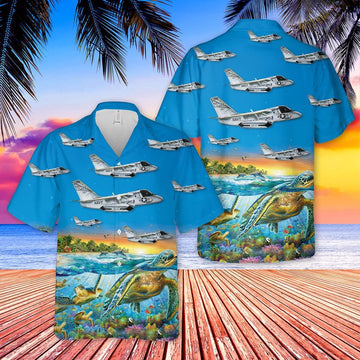 Us Navy Hawaiian Shirt, US Navy Lockheed US-3A Viking Of VRC-50 Hawaiian Shirt, Military Hawaiian Shirt