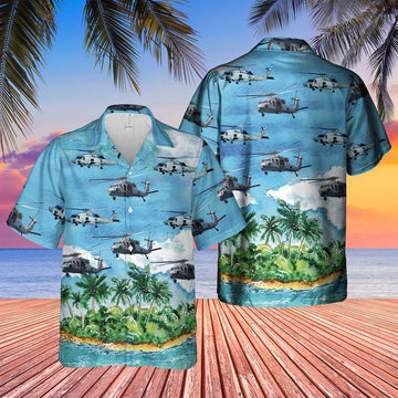 Us Navy Hawaiian Shirt, US Navy MH-60 Seahawk Helicopter Hawaiian Shirt, Military Hawaiian Shirt