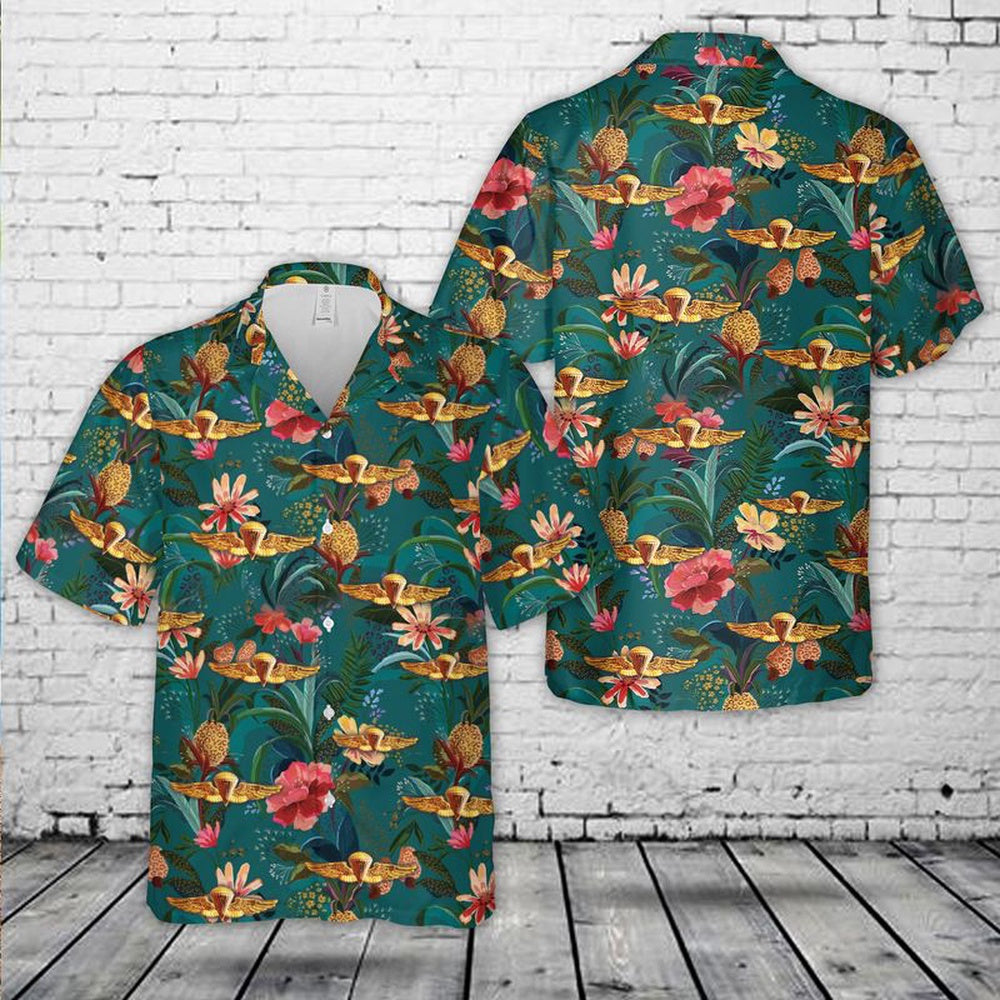 Us Navy Hawaiian Shirt, US Navy & Marine Corps Parachutist Insignia Hawaiian Shirt, Military Hawaiian Shirt