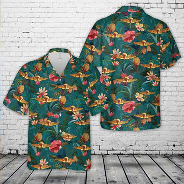 Us Navy Hawaiian Shirt, US Navy & Marine Corps Parachutist Insignia Hawaiian Shirt, Military Hawaiian Shirt