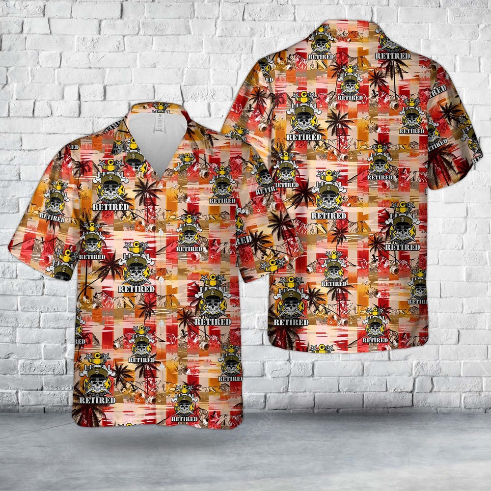 Us Navy Hawaiian Shirt, US Navy Master Chief Retired Skull and Cross Bones anchor Hawaiian Shirt, Military Hawaiian Shirt