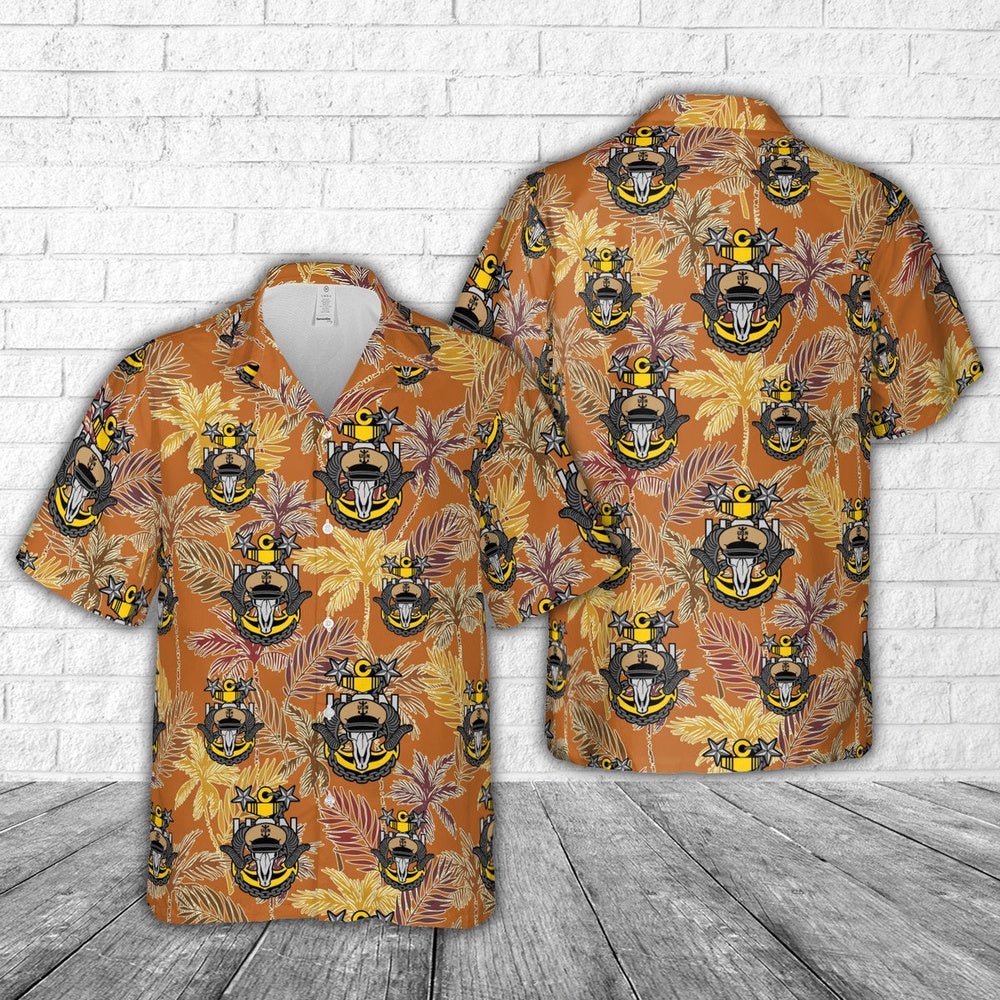 Us Navy Hawaiian Shirt, US Navy Master Chief goat skull anchor Hawaiian Shirt, Military Hawaiian Shirt