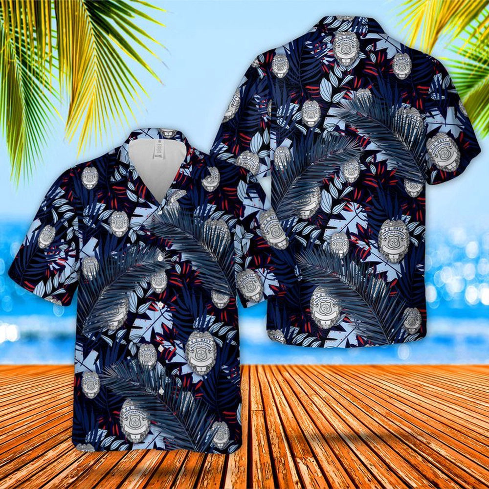 Us Navy Hawaiian Shirt, US Navy Master at Arms Badge Hawaiian Shirt, Military Hawaiian Shirt