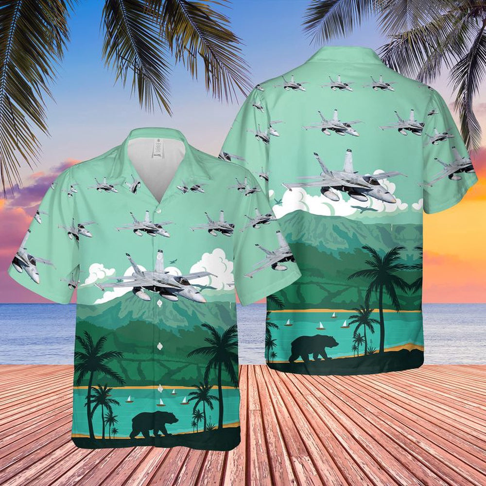 Us Navy Hawaiian Shirt, US Navy McDonnell Douglas FA-18 Hornet Hawaiian Shirt, Military Hawaiian Shirt