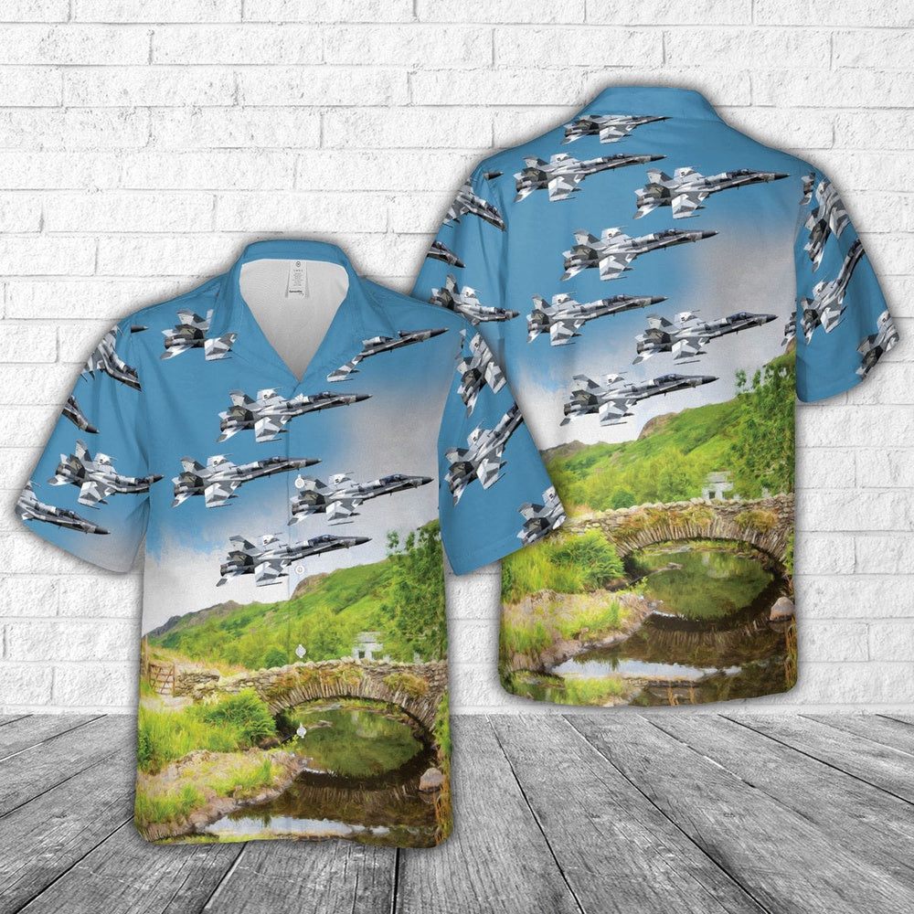 Us Navy Hawaiian Shirt, US Navy McDonnell Douglas F A-18A+ Hornet Hawaiian Shirt, Military Hawaiian Shirt