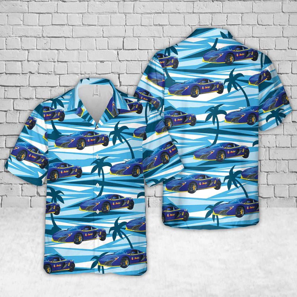 Us Navy Hawaiian Shirt, US Navy McLaren 650S Blue Angel Hawaiian Shirt, Military Hawaiian Shirt
