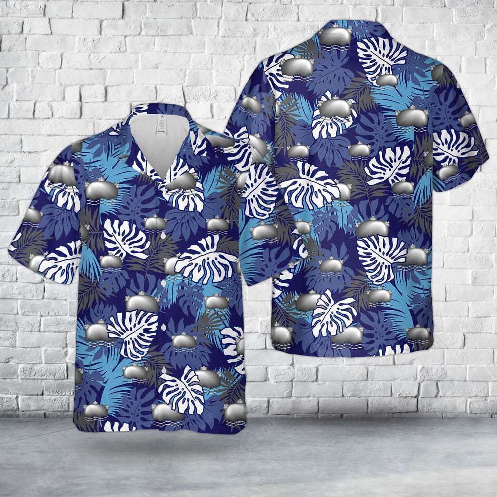 Us Navy Hawaiian Shirt, US Navy Mineman (MN) Hawaiian Shirt, Military Hawaiian Shirt