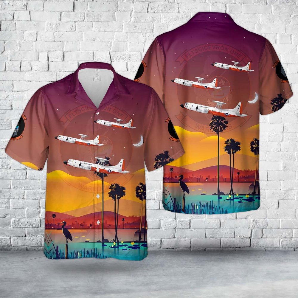 Us Navy Hawaiian Shirt, US Navy NP-3D “Orion” , Scientific Development Squadron ONE (VXS-1) Hawaiian Shirt