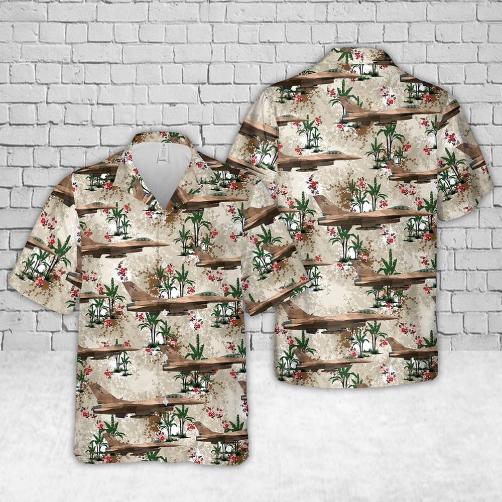 Us Navy Hawaiian Shirt, US Navy NSAWC - General Dynamics F-16A Block 15AM OCU Fighting Falcon Hawaiian Shirt, Military Hawaiian Shirt