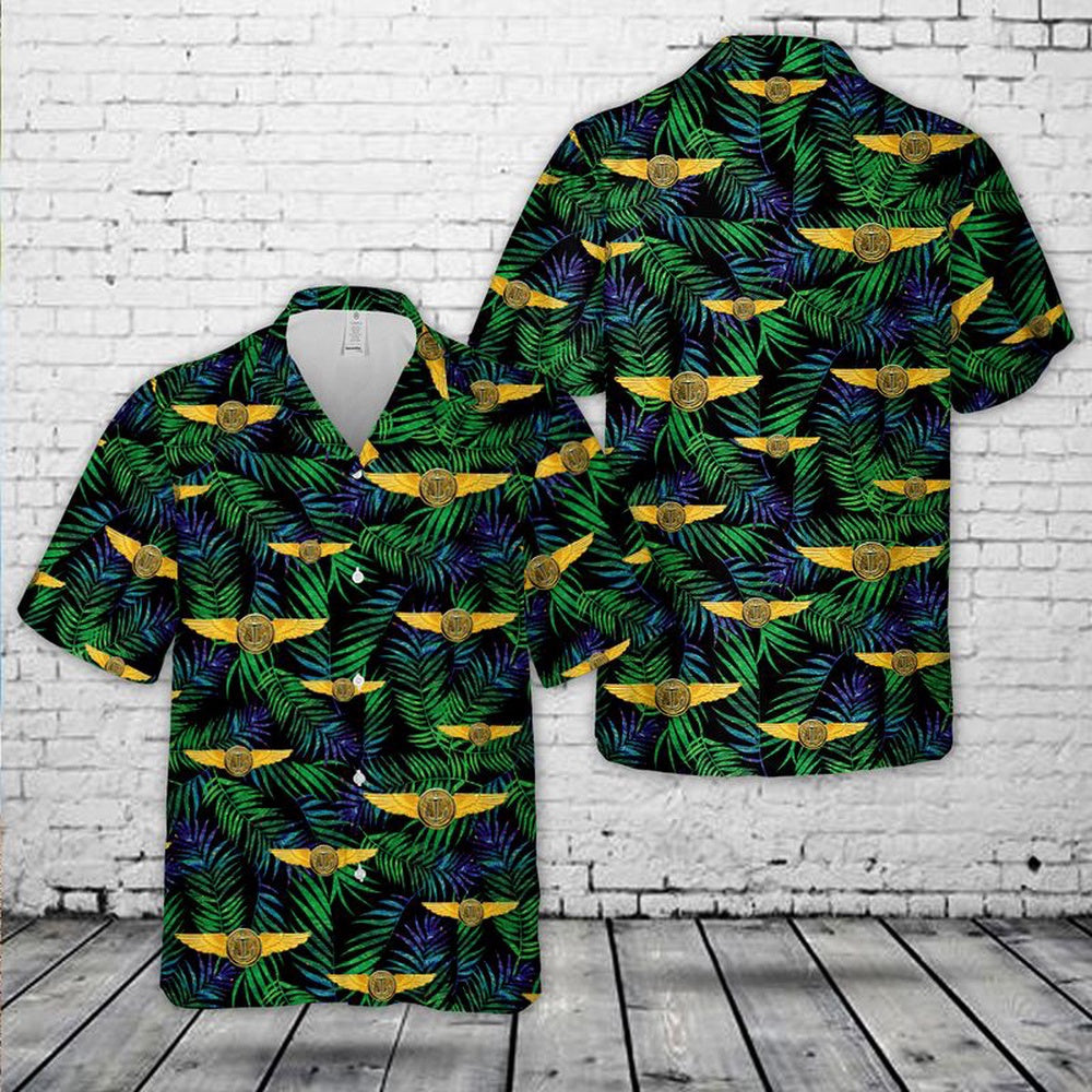 Us Navy Hawaiian Shirt, US Navy Naval Aviation Observer Badge Hawaiian Shirt, Military Hawaiian Shirt