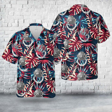 Us Navy Hawaiian Shirt, US Navy Navy Diver ND Hawaiian Shirt, Military Hawaiian Shirt