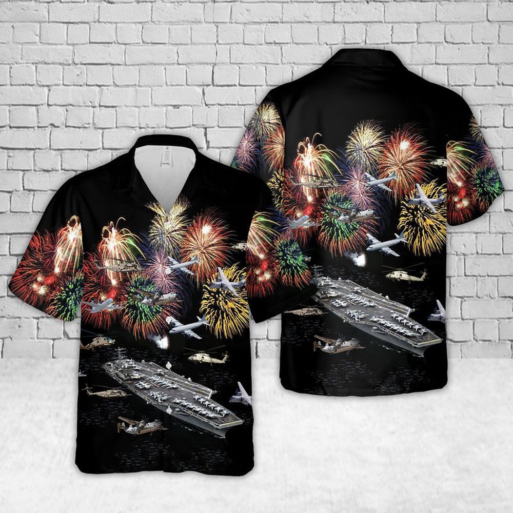 Us Navy Hawaiian Shirt, US Navy Nimitz-class aircraft carrier Hawaiian Shirt, Military Hawaiian Shirt