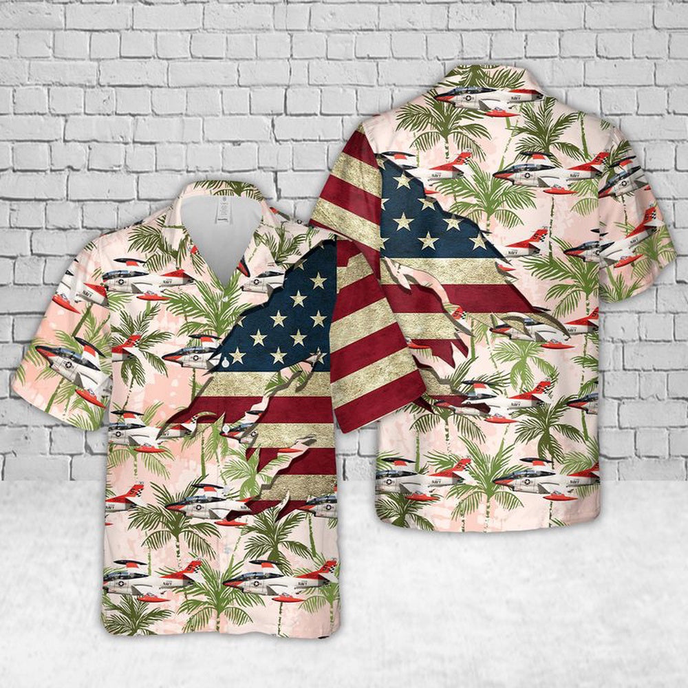 Us Navy Hawaiian Shirt, US Navy North American T-2C Buckeye Hawaiian Shirt, Military Hawaiian Shirt