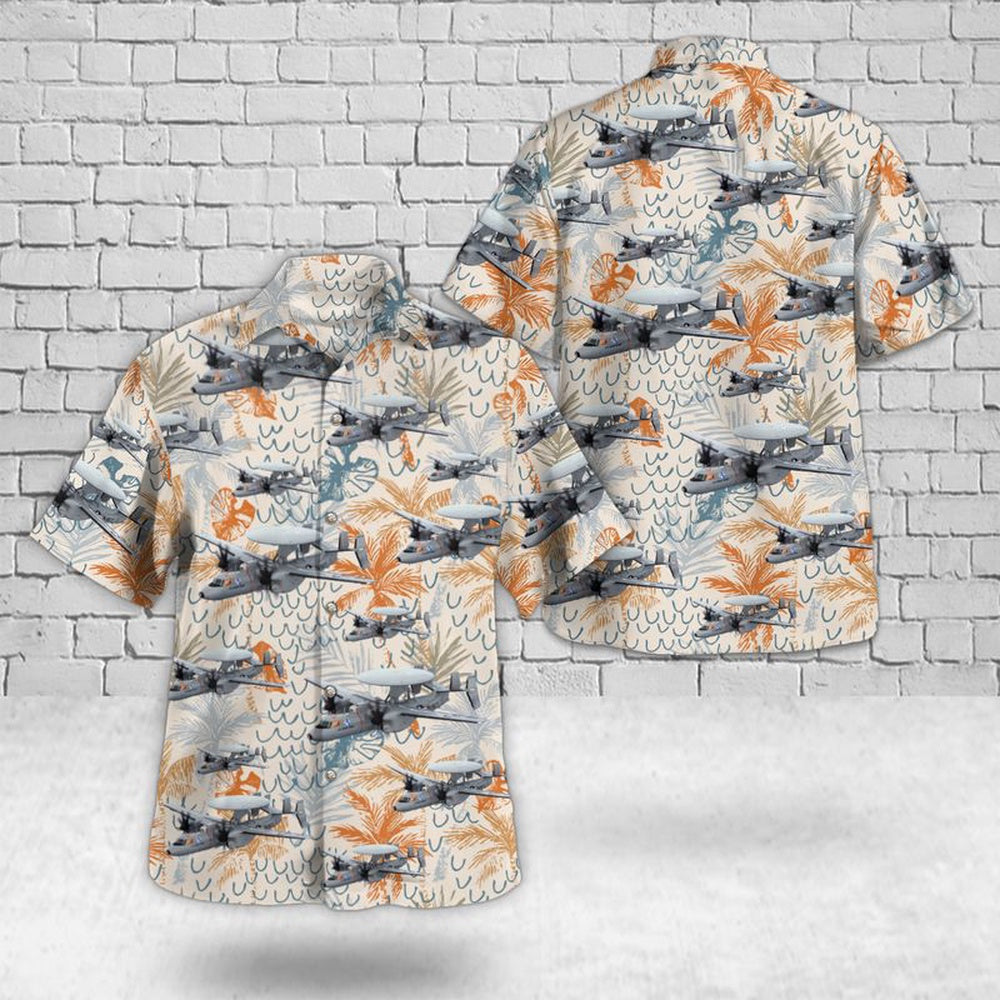 Us Navy Hawaiian Shirt, US Navy Northrop Grumman E-2D Advanced Hawkeye Airborne Early Warning (AEW) Aircraft Hawaiian Shirt