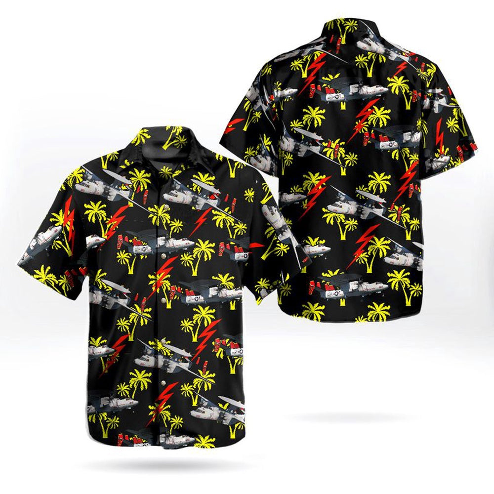 Us Navy Hawaiian Shirt, US Navy Northrop Grumman E-2D Advanced Hawkeye of VAW-125 Tigertails Hawaiian Shirt