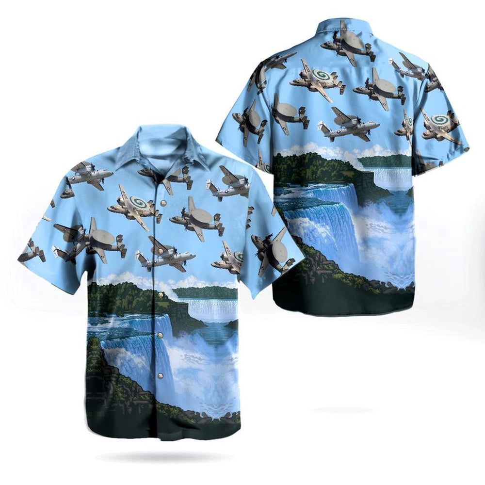 Us Navy Hawaiian Shirt, US Navy Northrop Grumman E-2 Hawkeye Independence Day Niagara Falls Hawaiian Shirt