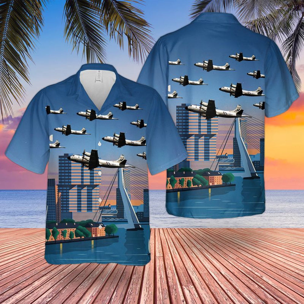 Us Navy Hawaiian Shirt, US Navy P-3B Of VP-6 Hawaiian Shirt, Military Hawaiian Shirt