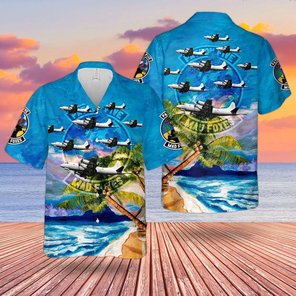 Us Navy Hawaiian Shirt, US Navy P-3 Orion Of Patrol Squadron FIVE VP-5 Mad Foxes Hawaiian Shirt, Military Hawaiian Shirt