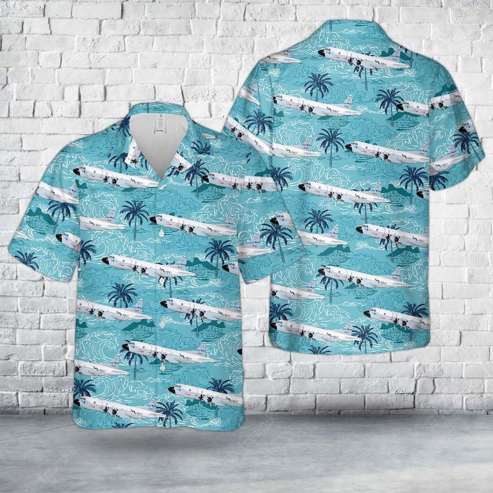 Us Navy Hawaiian Shirt, US Navy P-3 Orion Of VP-50 Blue Dragons Hawaiian Shirt, Military Hawaiian Shirt
