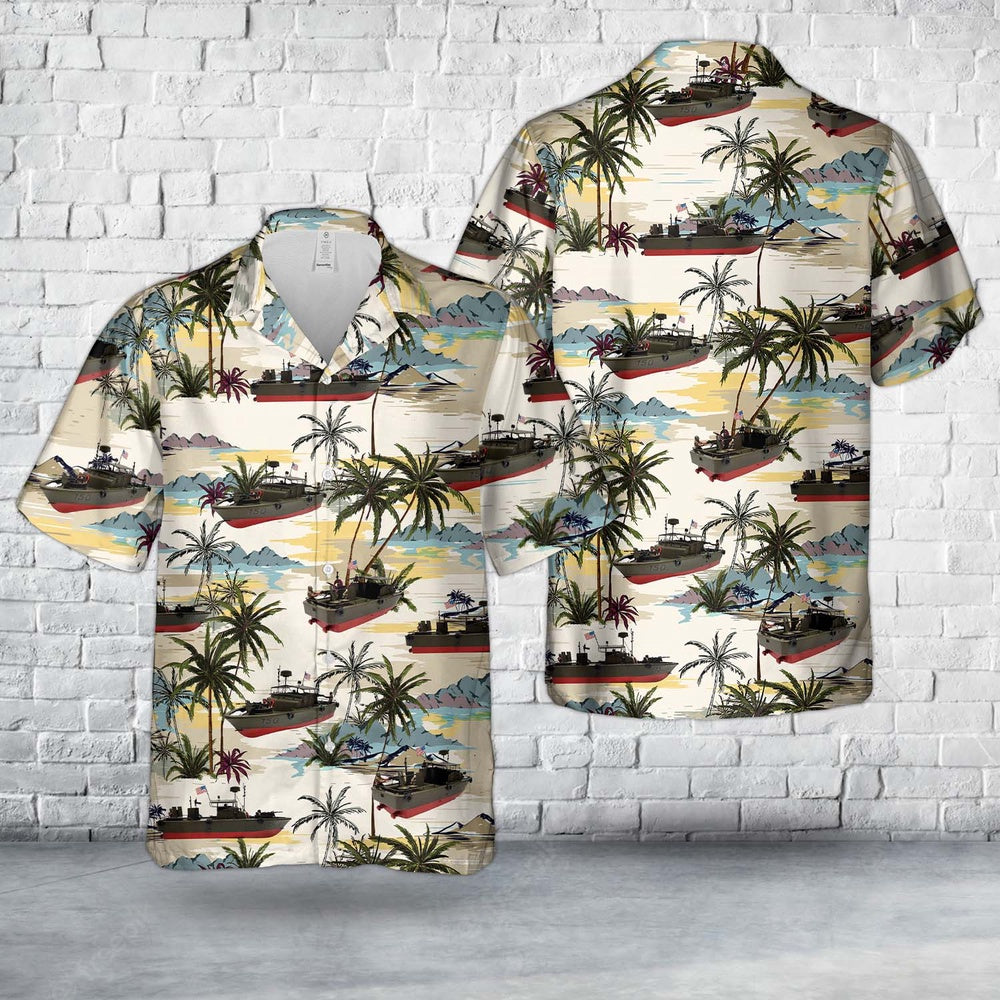 Us Navy Hawaiian Shirt, US Navy PBR 31 Mk. II Patrol Boat, River PIBBER Hawaiian Shirt, Military Hawaiian Shirt
