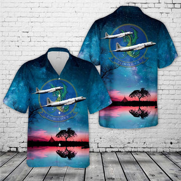 Us Navy Hawaiian Shirt, US Navy Patrol Squadron Four (VP-4) 'Skinny Dragons' P-3C Hawaiian Shirt, Military Hawaiian Shirt
