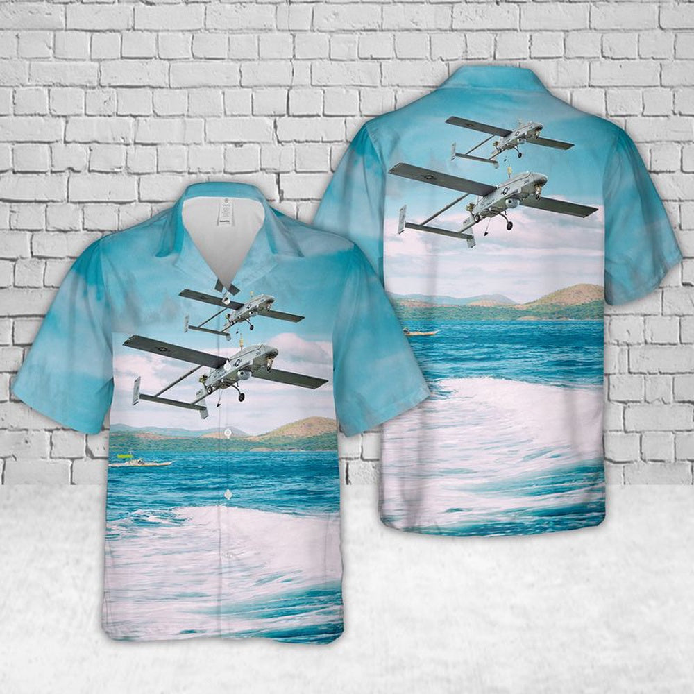 Us Navy Hawaiian Shirt, US Navy RQ-2B Pioneer Unmanned Aerial Vehicle Hawaiian Shirt, Military Hawaiian Shirt