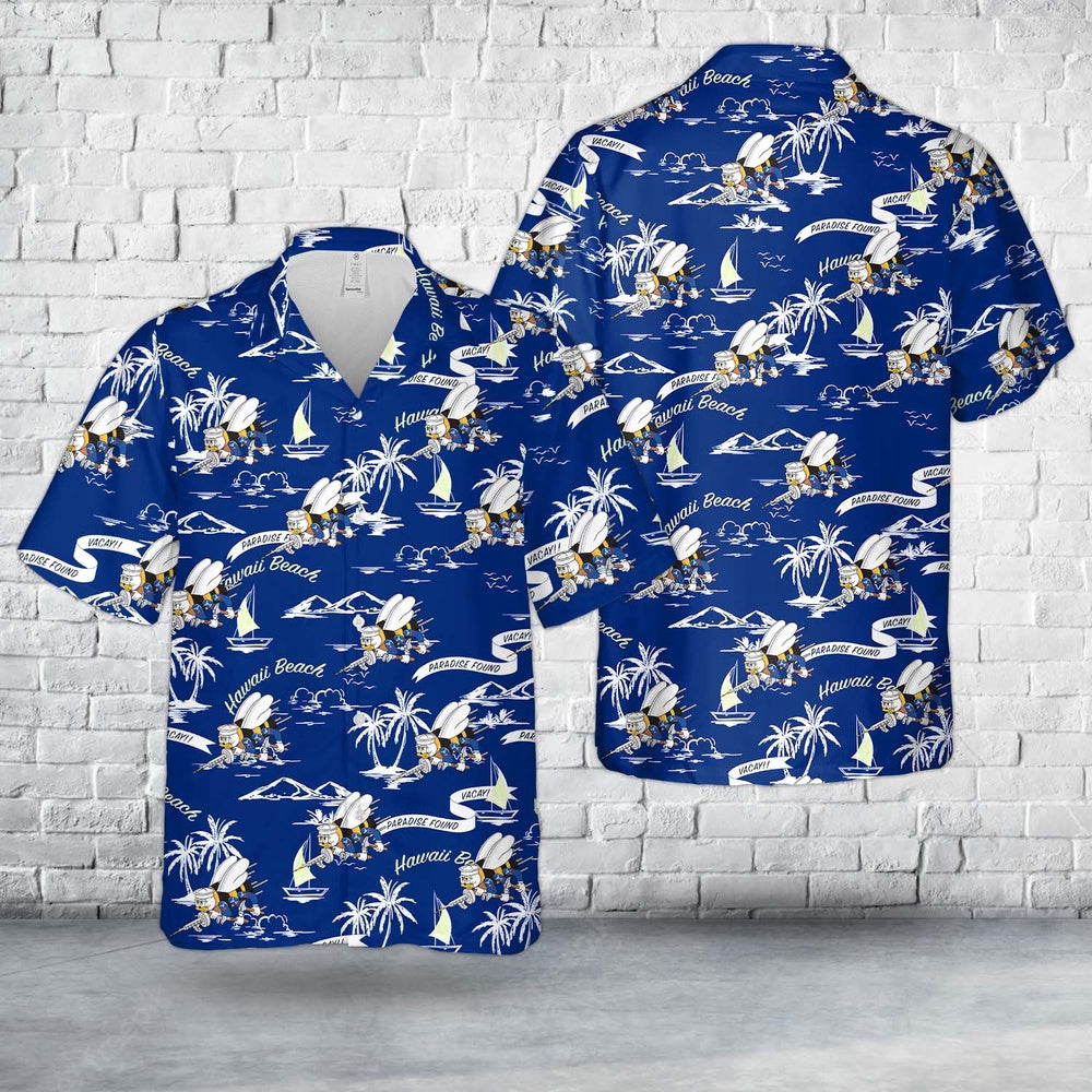 Us Navy Hawaiian Shirt, US Navy SEABEES Naval Construction Force (NCF) Hawaiian Shirt, Military Hawaiian Shirt