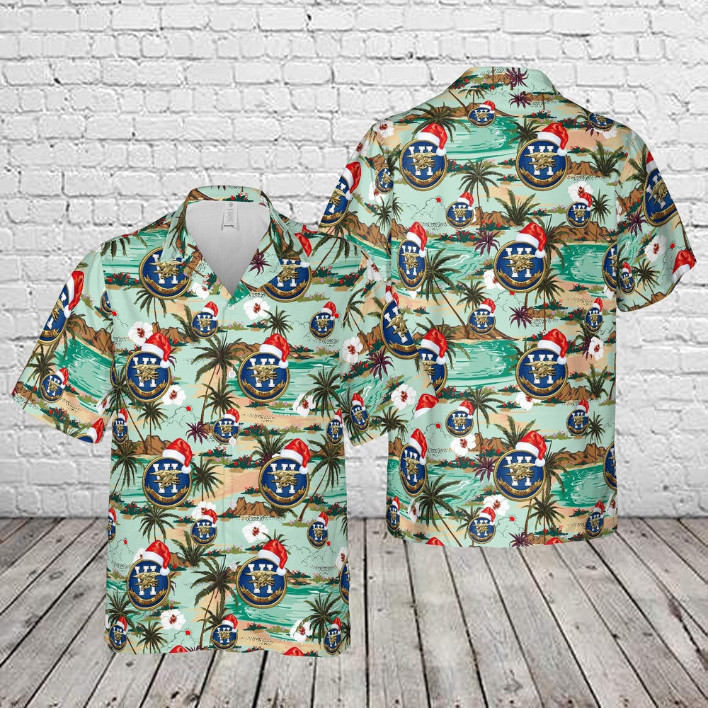 Us Navy Hawaiian Shirt, US Navy SEAL Team 6 Christmas Hawaiian Shirt, Military Hawaiian Shirt