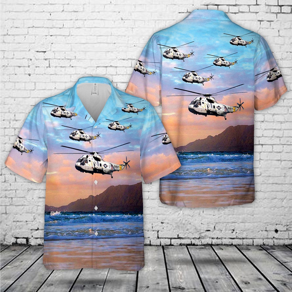 Us Navy Hawaiian Shirt, US Navy SH-3H Sea King HS-2 Hawaiian Shirt, Military Hawaiian Shirt