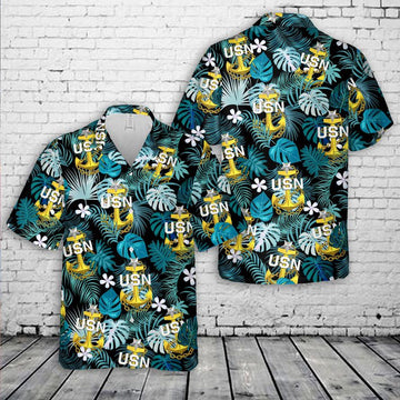 Us Navy Hawaiian Shirt, US Navy Senior Chief Anchor Hawaiian Shirt, Military Hawaiian Shirt