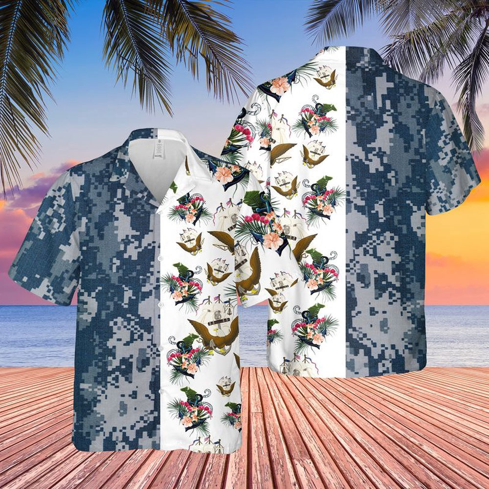 Us Navy Hawaiian Shirt, US Navy Ship Hawaiian Shirt, Military Hawaiian Shirt