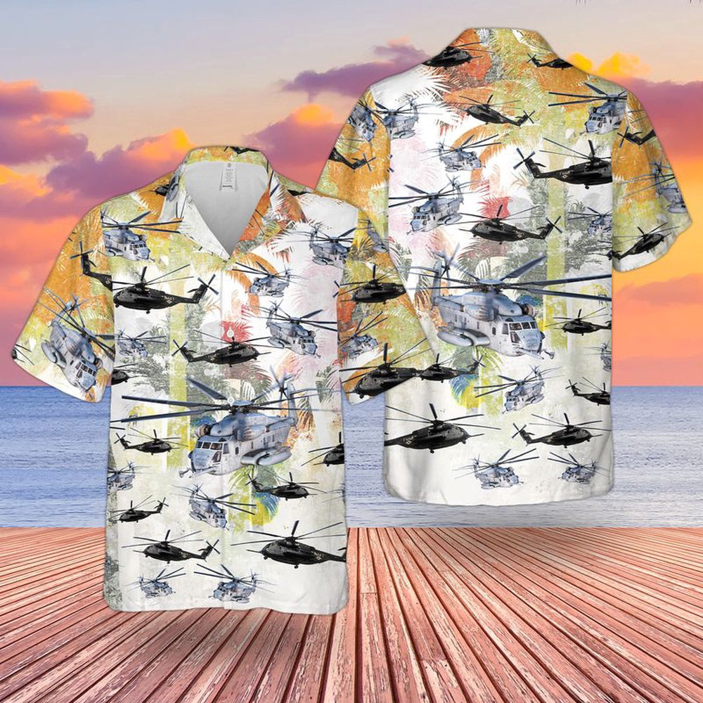 Us Navy Hawaiian Shirt, US Navy Sikorsky CH-53E Super Stallion Hawaiian Shirt, Military Hawaiian Shirt