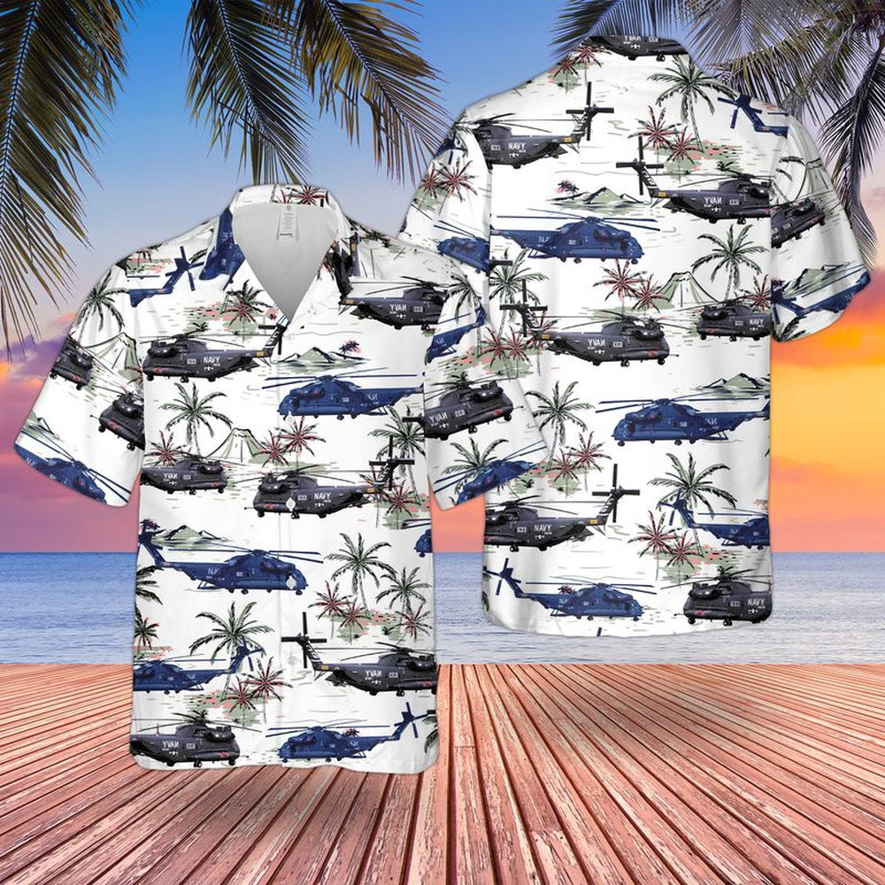 Us Navy Hawaiian Shirt, US Navy Sikorsky RH-53D Hawaiian Shirt, Military Hawaiian Shirt