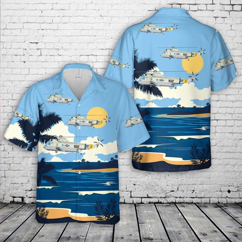 Us Navy Hawaiian Shirt, US Navy Sikorsky SH-3 Sea King Of Helicopter Sea Combat Squadron SIX (HSC-6) Indians Hawaiian Shirt