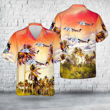 Us Navy Hawaiian Shirt, US Navy Sikorsky SH-60B Seahawk, HSL-51 Warlords (2011), Hawaiian Shirt, Military Hawaiian Shirt
