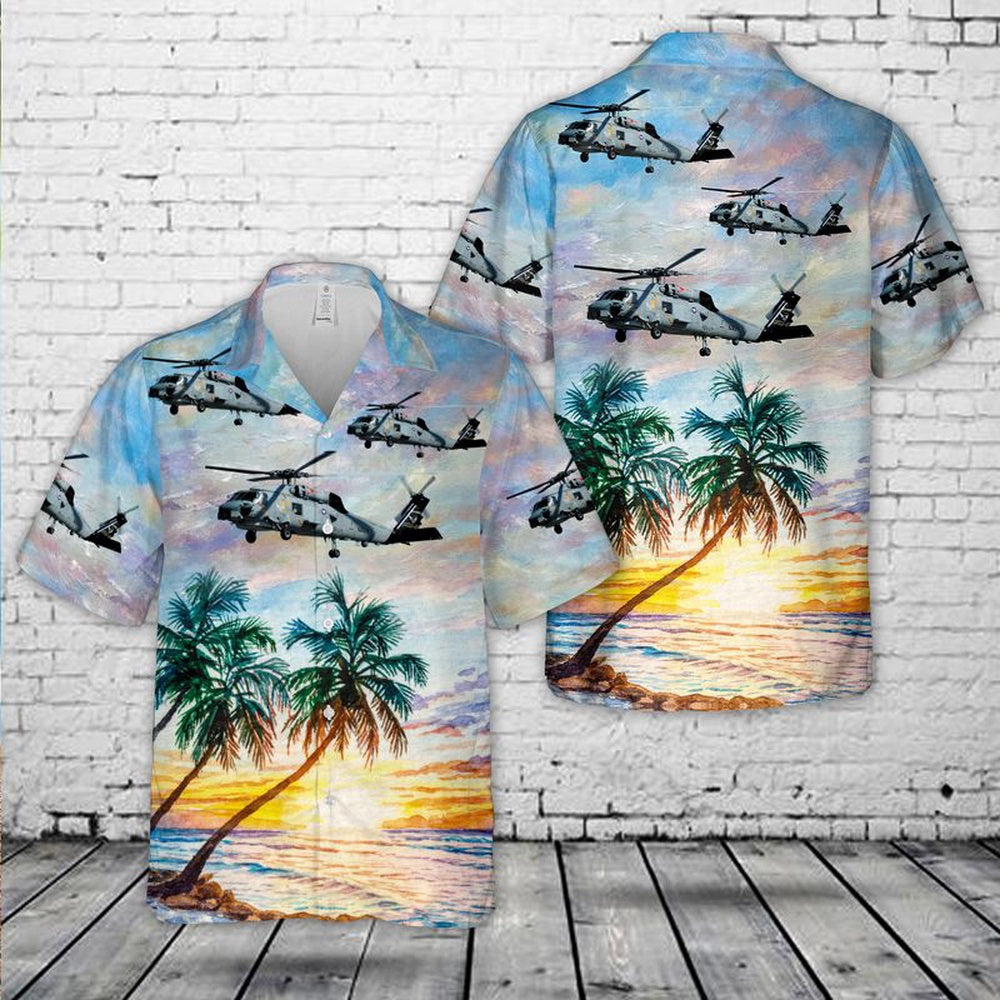 Us Navy Hawaiian Shirt, US Navy Sikorsky SH-60B Seahawk (S-70B-1) Hawaiian Shirt, Military Hawaiian Shirt